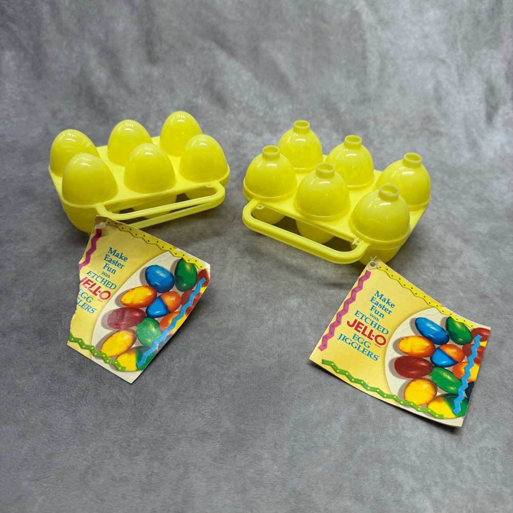 Jell-O Egg Jigglers Molds Unisex OS Yellow Vintage 1999 Etched 2 Pack Kraft